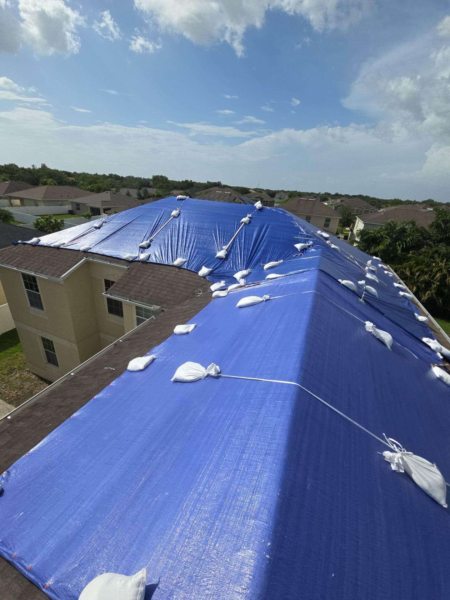 Roof tarping project